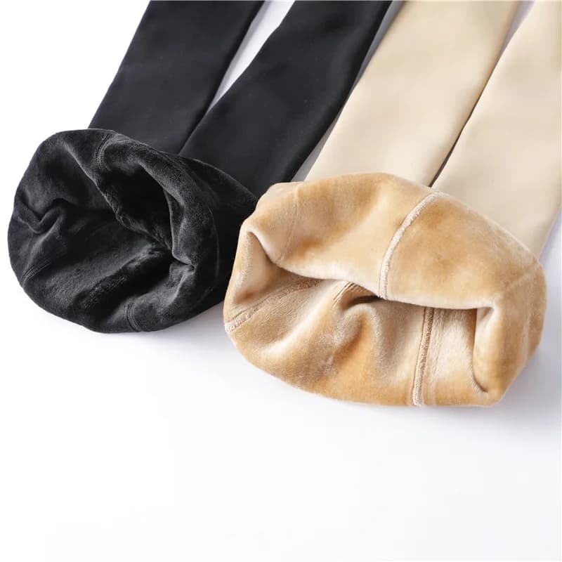 قطعة واحدة من بنطلونات ليجينج صوفية ناعمة جداً للنساء، بنطلونات شتوية حرارية مطاطية، بنطلونات يوجا دافئة للياقة والاستخدام اليومي - 4