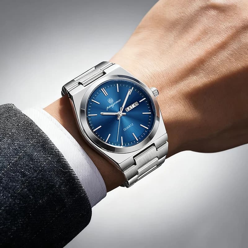 ساعة كوارتز رفيعة جدا من PAAZOMU للرجال والنساء بتصميم بسيط مقاومة للماء مضيئة سوار مريح هدية يومية للمكتب - 6