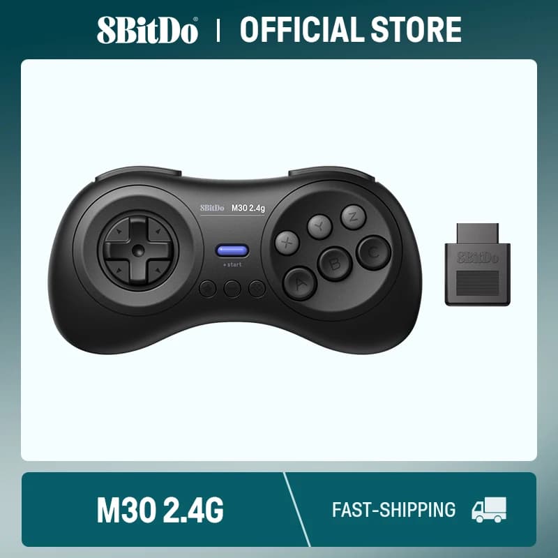 8BitDo M30 يد تحكم لاسلكية 2.4G لأجهزة Sega Genesis وSega Mega Drive الأصلية - Sega Genesis