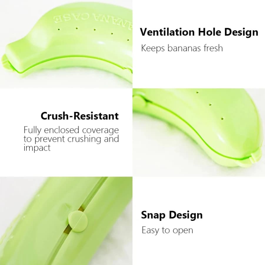 صندوق تخزين الموز للسفر في الهواء الطلق، حافظة لطيفة، حاوية تخزين الفاكهة والرحلات والغداء - 4