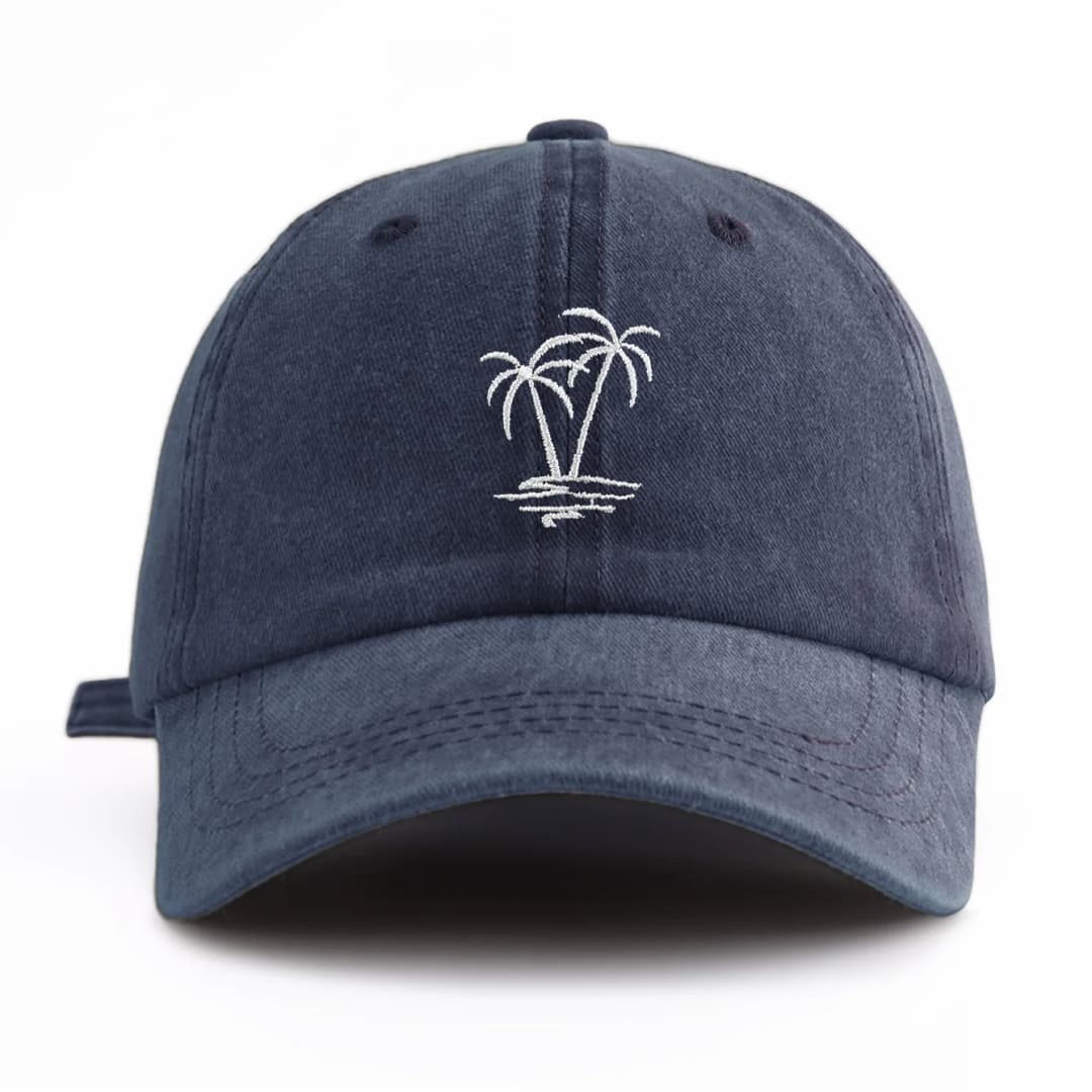 1pc Coconuttree Embroidery Washed Baseball Cap For Adults,Minimalist Retro Style Casual Soft Adjustable Dad Hat, Perfect As Gift - 4