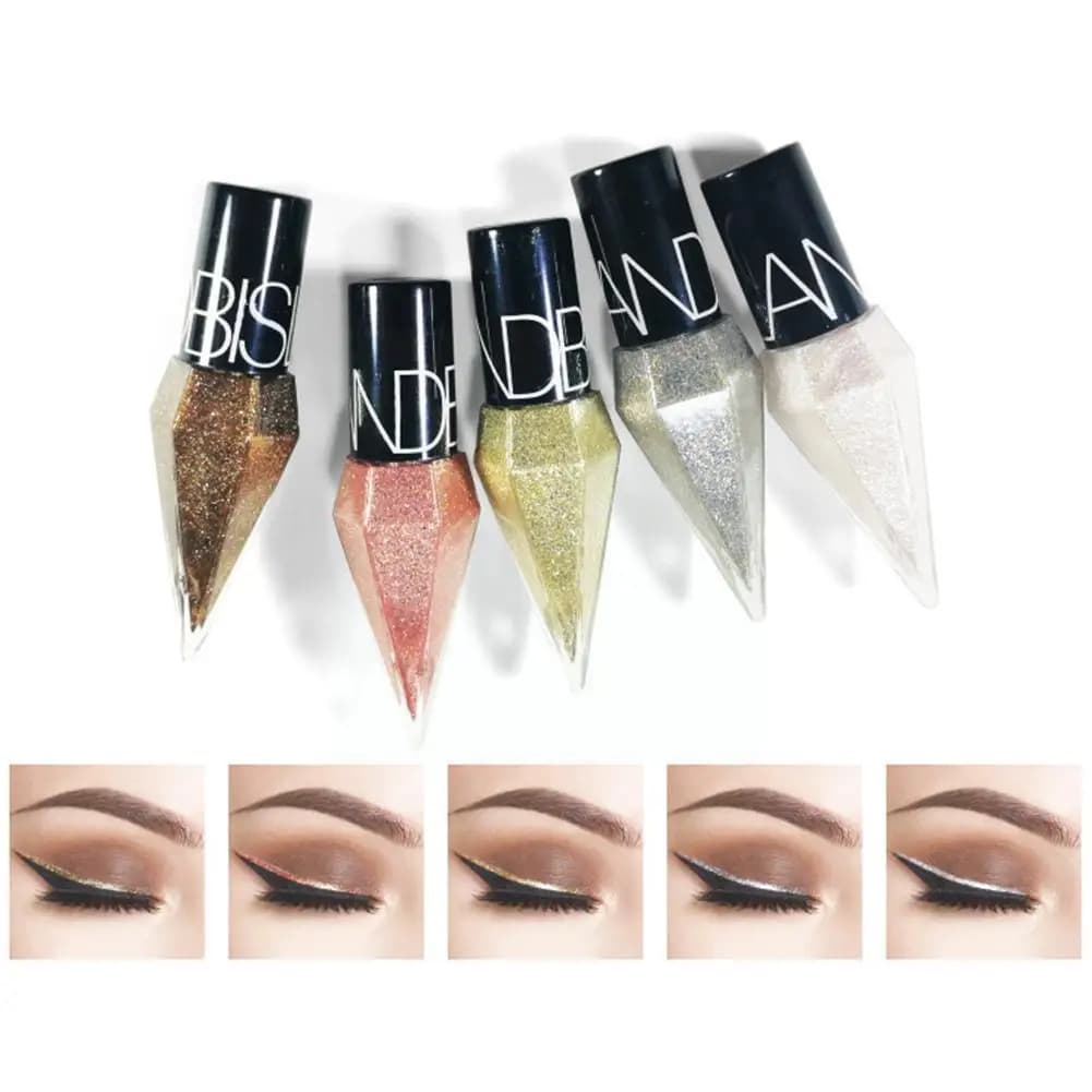 Glitter Eyeliner Liquid Eye Shadow Pearlescent Diamond Makeup Sequins Liquid Eye Smooth Brush Fine Shadow Eyeliner Mini Shi Y1w8 - 4