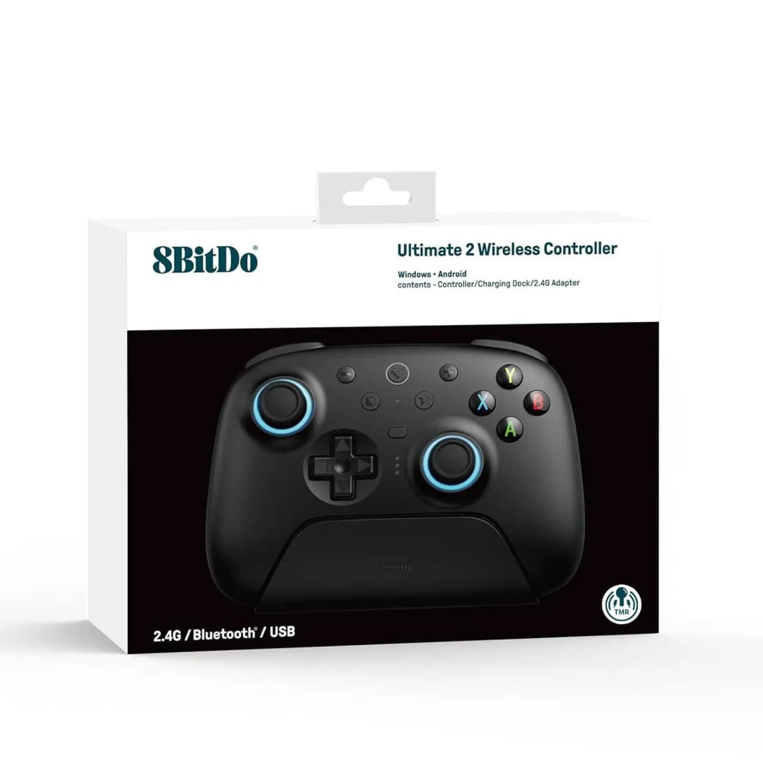 8BitDo Ultimate 2 Wireless Controller, Bluetooth/USB/2.4G Gamepad withTMR Joystick Charging Dock for Windows PC, Apple, Steam & - 6