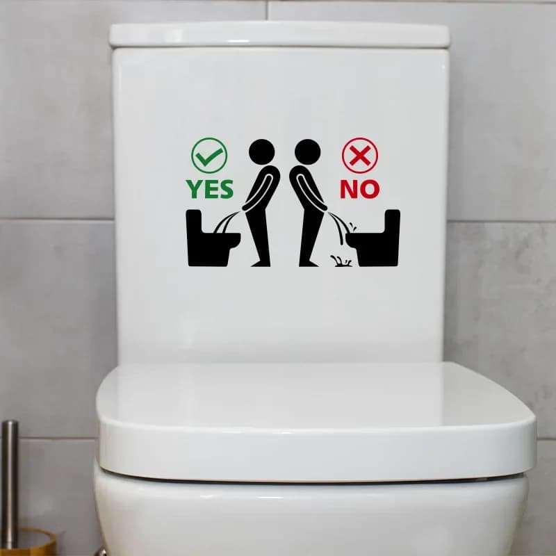 Toilet Sticker Funny Man WC Sticker Removable Toilet Stickers Bathroom Toilet Decoration Self-adhesive Wall Stickers Home Decor