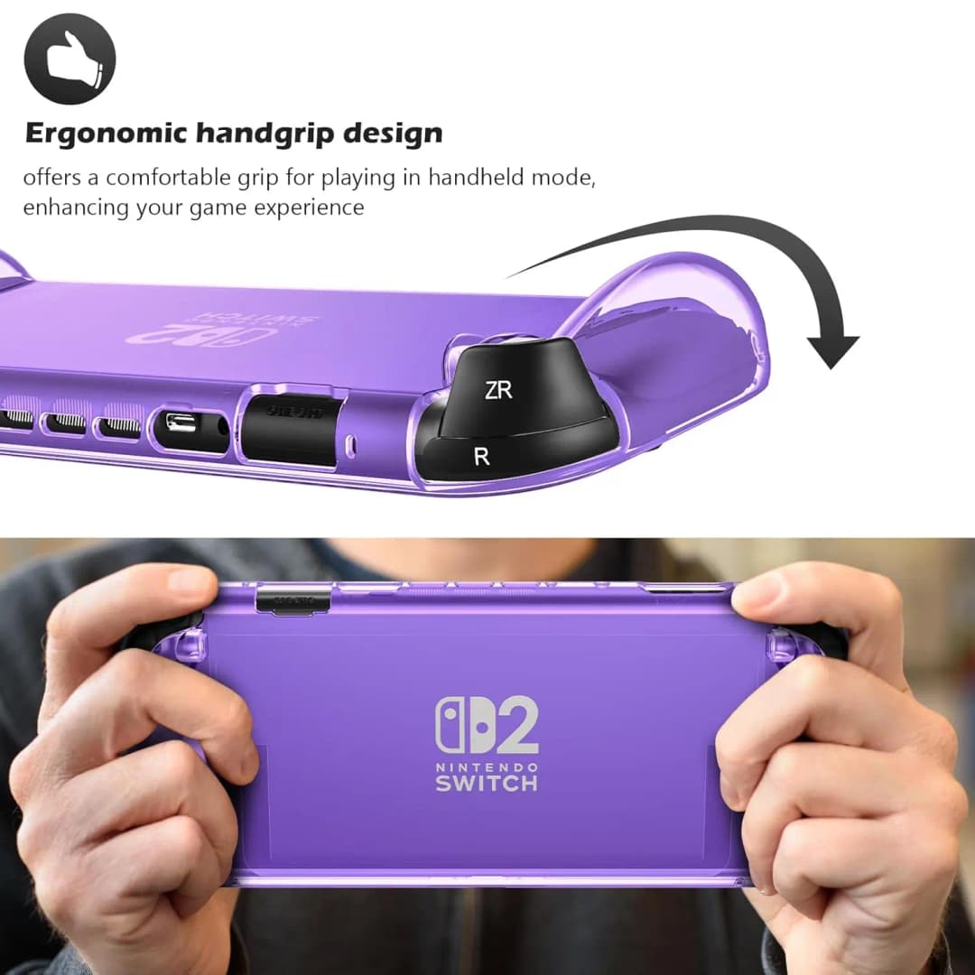 حافظة واقية لجهاز Switch 2 (2025)، NS 2 غطاء حماية من مادة TPU، مضاد للخدش، ممتص للصدمات، تصميم مريح للقبضة لـ NS2 - 3