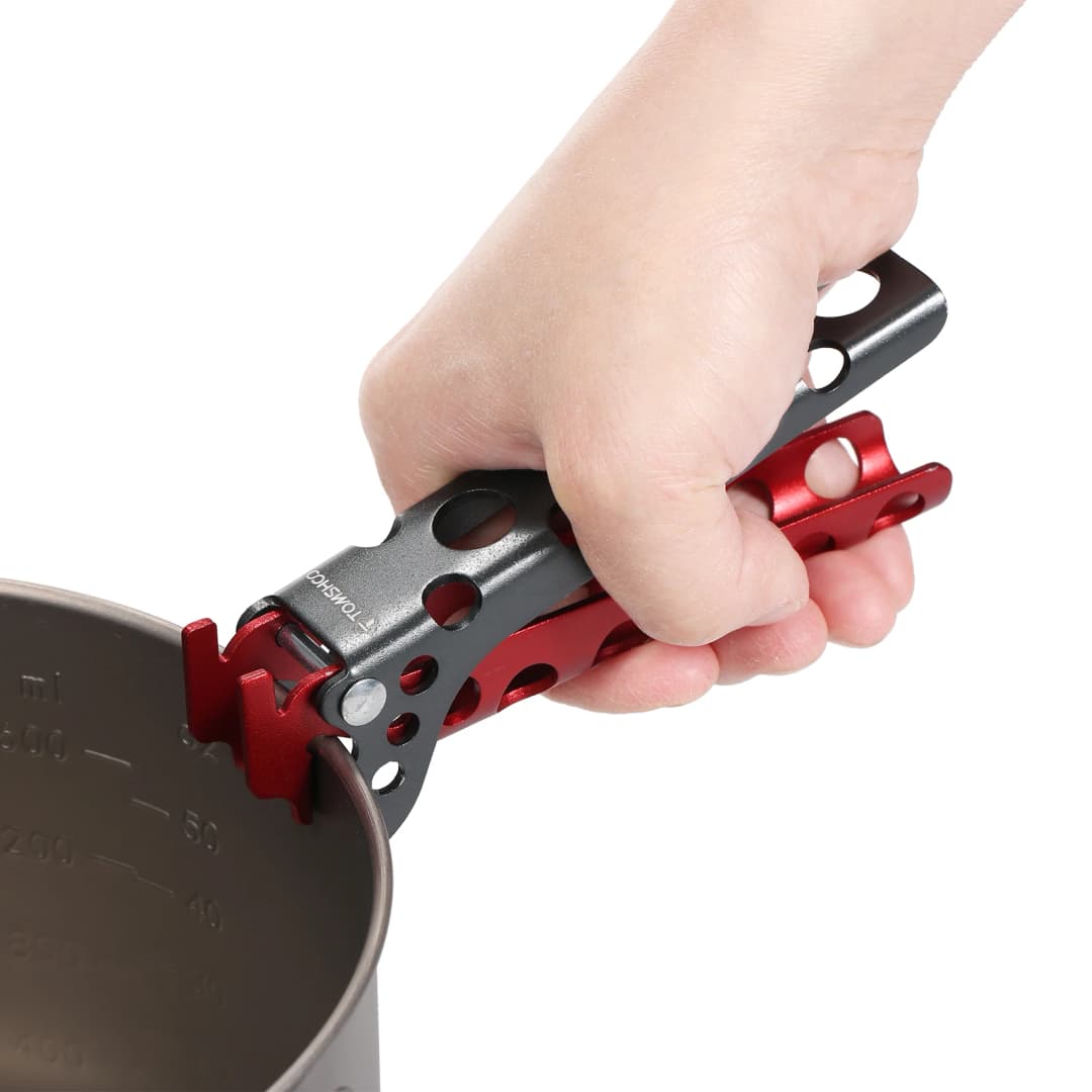 Tomshoo Aluminum Pot Clamp Pan Handler Pot Lifter Cooking Gripper Pot Anti-Hot Clip Holder Clamp Camping Cookware Dish Holder - 5