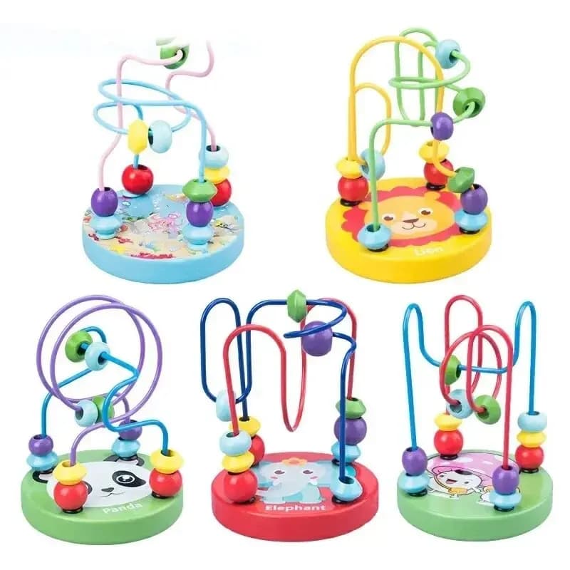 Colorful Wooden Roller Coaster Educational Circle Toy For Preschool Learning Bead Maze Toy Perfect Gift For Young Children - 5