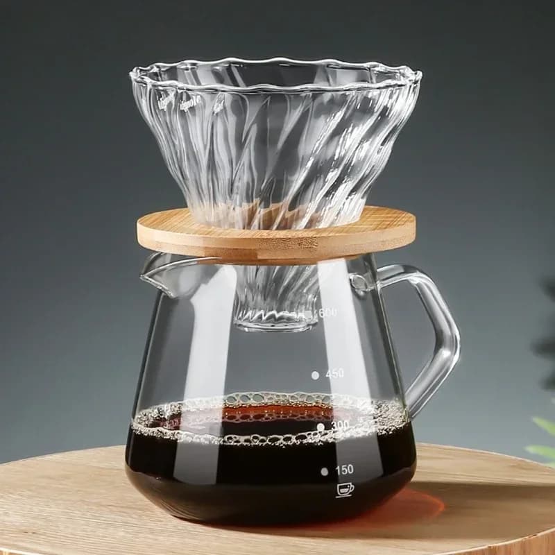 Punana 600ml Pour Over Coffee Maker Set Glass Carafe Coffee with Glass Coffee Filter Drip Coffee Maker Set for Home or Office - 3