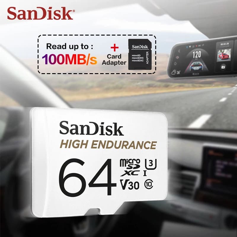 SanDisk High Endurance Video microSDCard C10 U3 V30 4K UHD 32G 64G128G256G Read 100MB/s X-ray-proof for Dash Cam Home Monitoring - 3