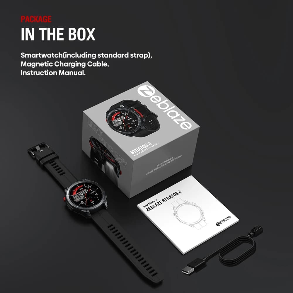 جديد 2025 Zeblaze Stratos 4 GPS Smartwatch 1.43 "AMOLED شاشة البوصلة مقياس الارتفاع الجوي مصباح يدوي الاتصال الصوتي ساعة ذكية - 6