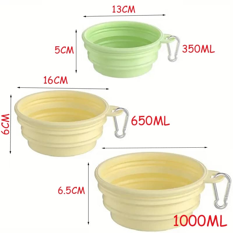Silicone Dog Food Water Bowl Collapsible 2 In 1 Pet Dispenser Outdoor Travel Dog Cat With Carabiner Bottle Food Water Container - 6