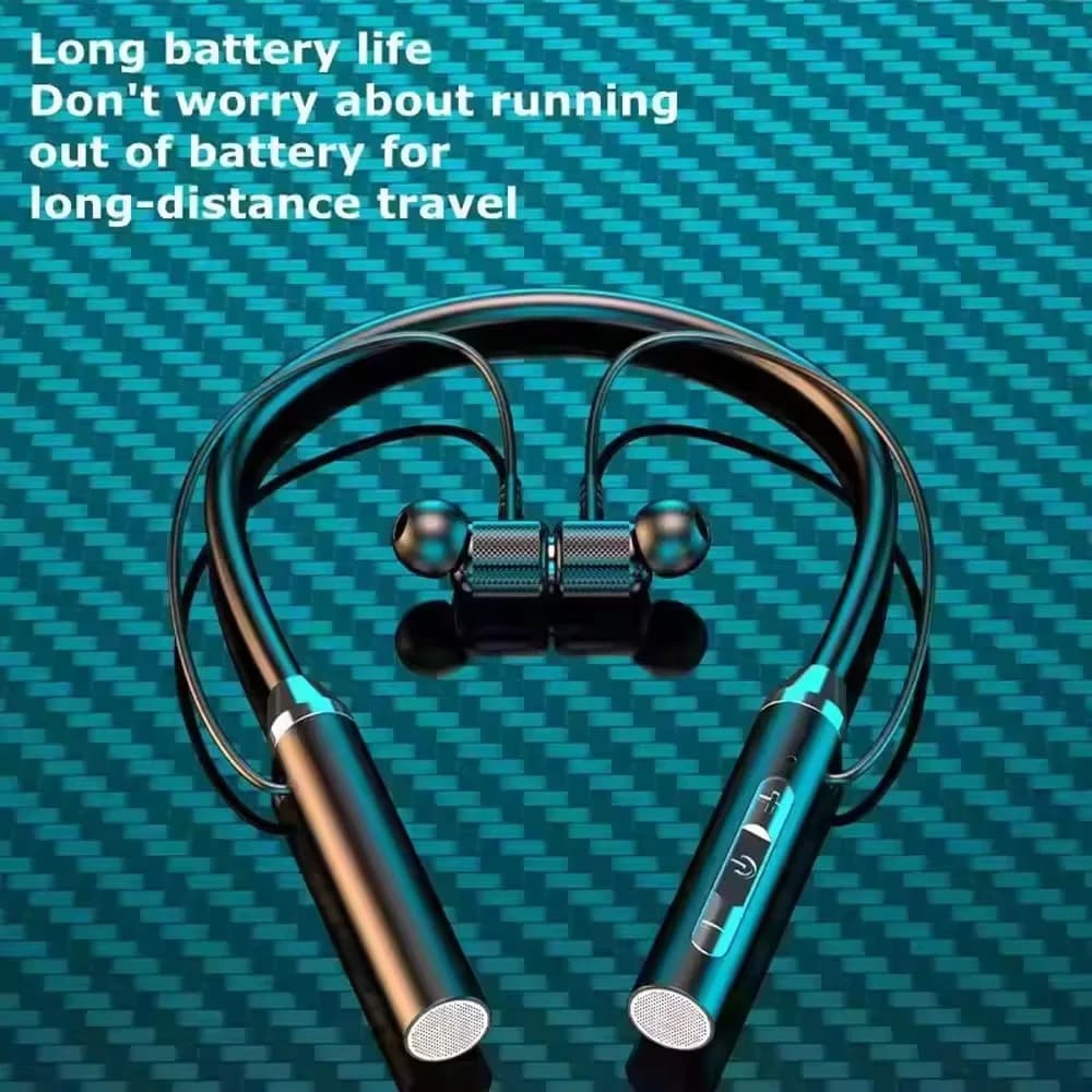 Wireless Bluetooth Earphones Neckband Headphones Gaming Stereo Sports Headset Halter Waterproof Magnetic Earbud with LED Display - 3