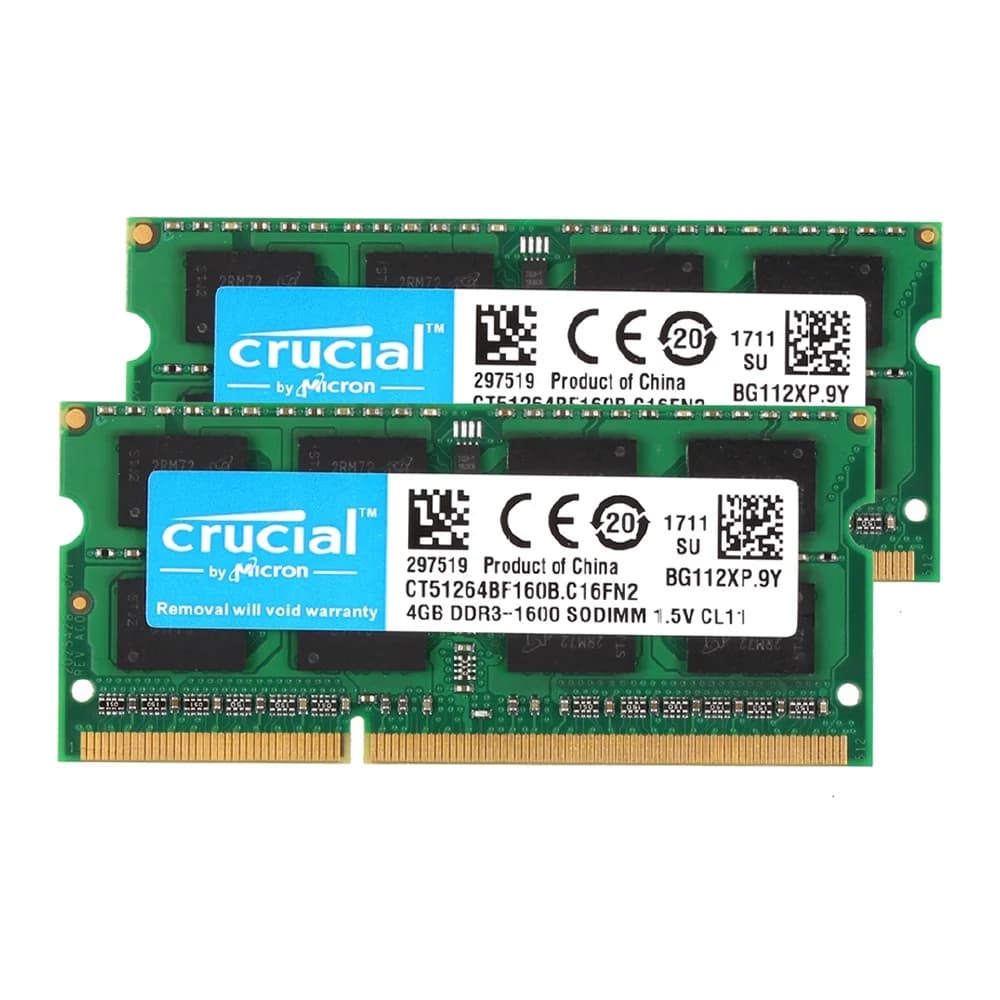 Crucial Laptop RAM SO DIMM DDR3 DDR3L 8GB 4GB 1333MHZ 1066MHz 1600 SODIMM 8 GB 12800S 204Pin 1.5V 1.35V for Notebook Memory - 2
