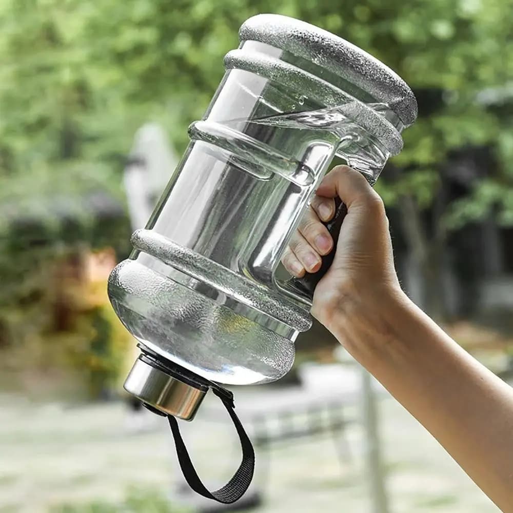 2L PETG Large Capacity Water Bottle Training Sports Workout Drink Bottle Shaker Bottle With Handle Outdoor Gym Gallon Bottle - 4