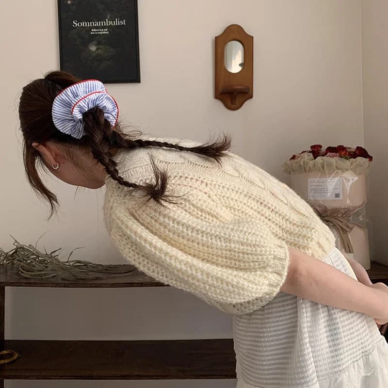 جديد الأحمر هيم الأزرق مخطط الشعر التعادل الحلو الطازجة مطاطا رباط شعر الفتيات النساء إكسسوارات الشعر - 3