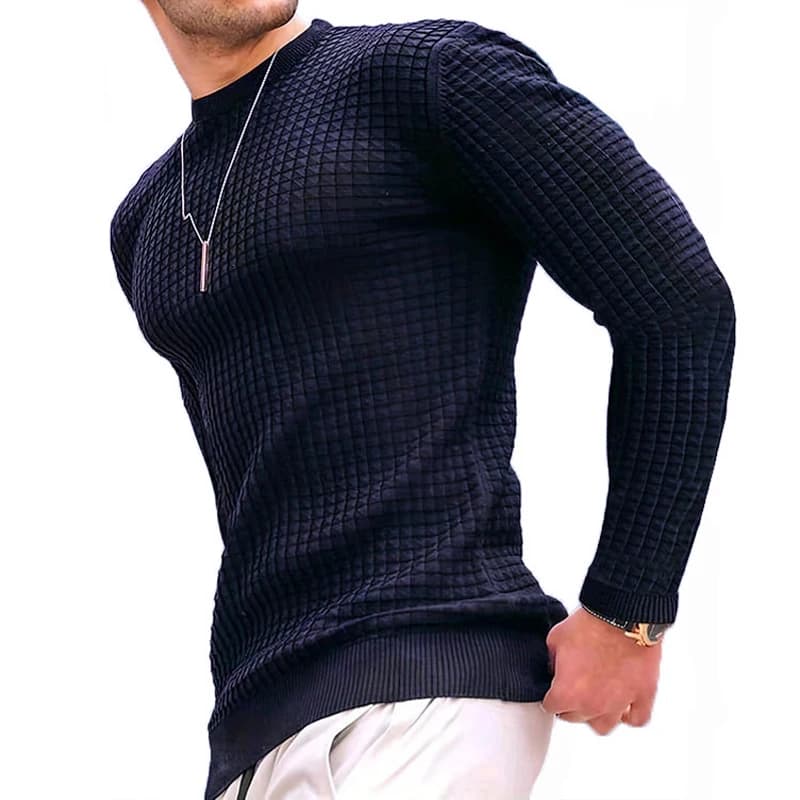 Sweatwear Men's Casual Long Sleeve Basic Knitted Sweater Pullover Male Round Collar Autumn Winter Tops Sweatshirts T-shirt - 3