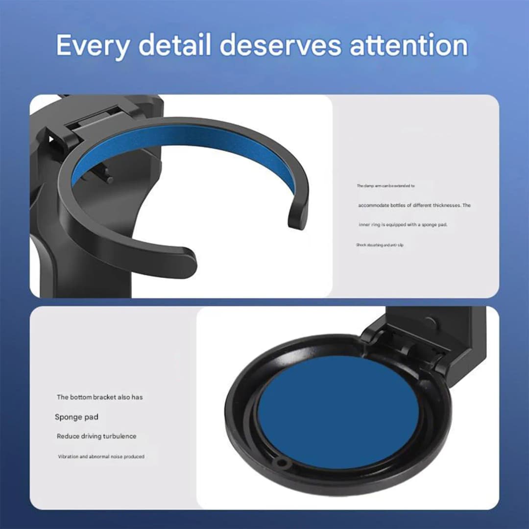 Foldable Car Air Vent Cup Holder, Universal Auto Drink Mount, 360° Rotating Beverage Stand - 5