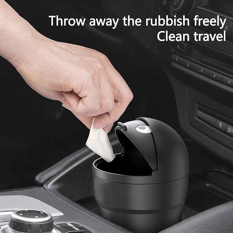 Car Trash Can Universal Auto Organizer Storage Box With Swing Lid Cute Mini Automotive Leakproof Vehicle Trash Bin For Car - 4