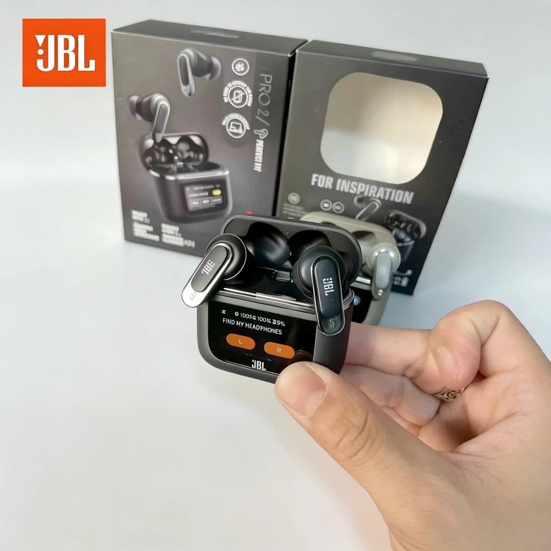 سماعات أذن بلوتوث لاسلكية حقيقية JBL Tour PRO 2، سماعات ستيريو رياضية مع شاشة LCD، إصدار HK - 5