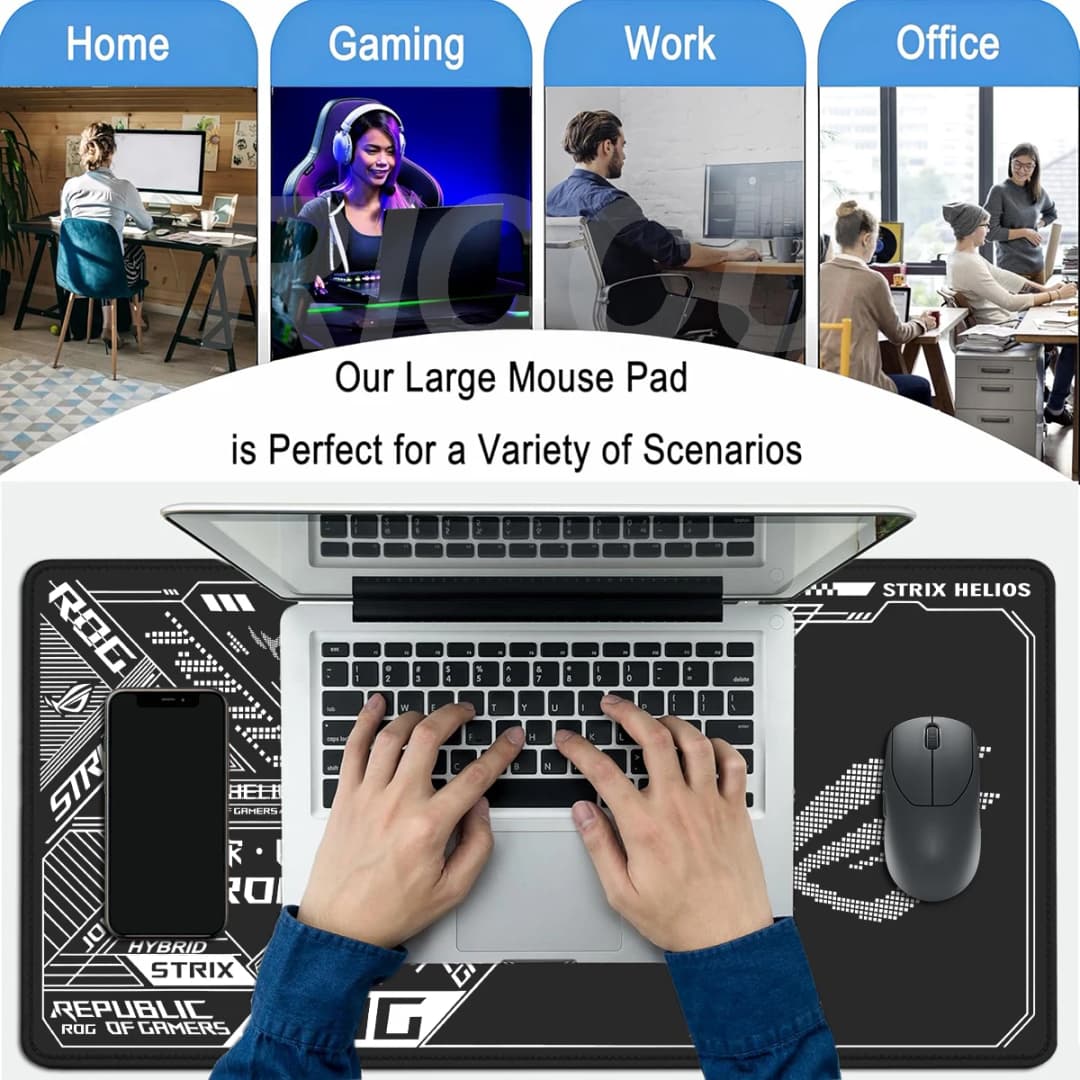 ASUS Xxl Mouse Mat ROG Republic of Gamers Large Gaming Mouse Pad Non-Slip Rubber Carpet Computer Desk Mat Keyboard Pad Playpad - 4