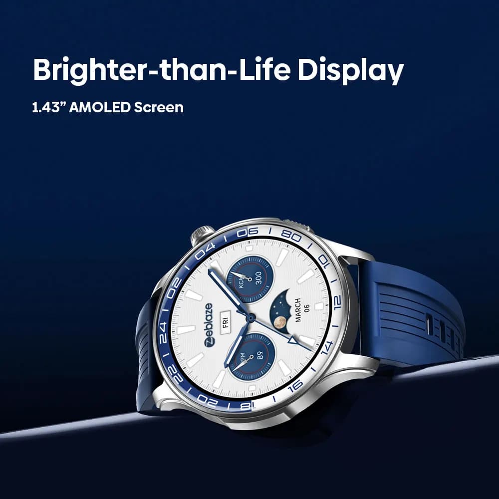 ساعة ذكية Zeblaze Btalk 4 Pro جديدة مع مكالمات صوتية، شاشة AMOLED 1.43 بوصة، مراقبة معدل ضربات القلب، لياقة بدنية ورفاهية للرجال - 2