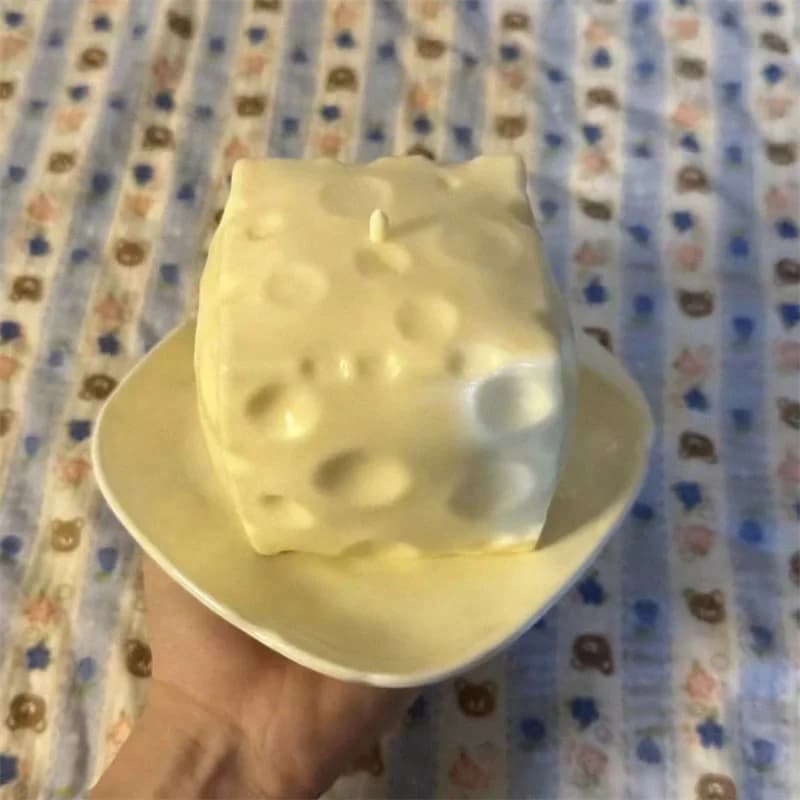 Jumbo Cheese Cube Stress Ball Big Cheese Shapeable Squeeze Ball Non-Bounce Fidget Toy ASMR Sensory Anti-Stress Festival Gift - 4