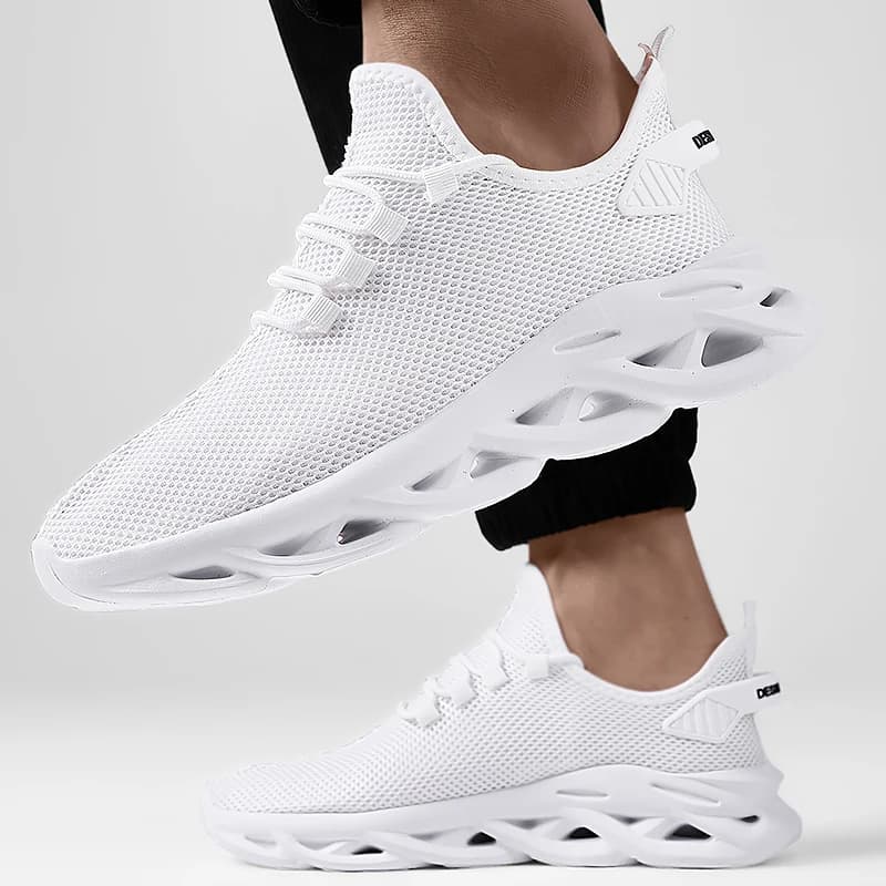 Summer Men Casual Sports Running Shoes Breathable Lightweight Sneakers Outdoor Mesh Black Athletic Jogging Tennis Walking Shoe - 3
