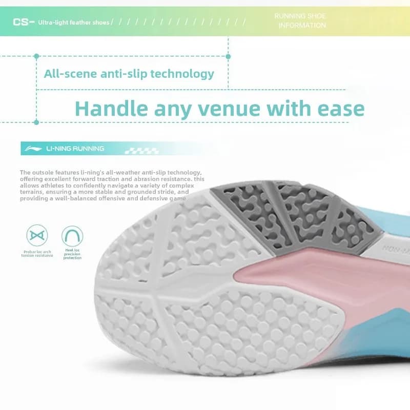Li-Ning badminton shoes new color matching, unisex, comfortable, anti-slip, shock-absorbing, professional sports shoes - 5
