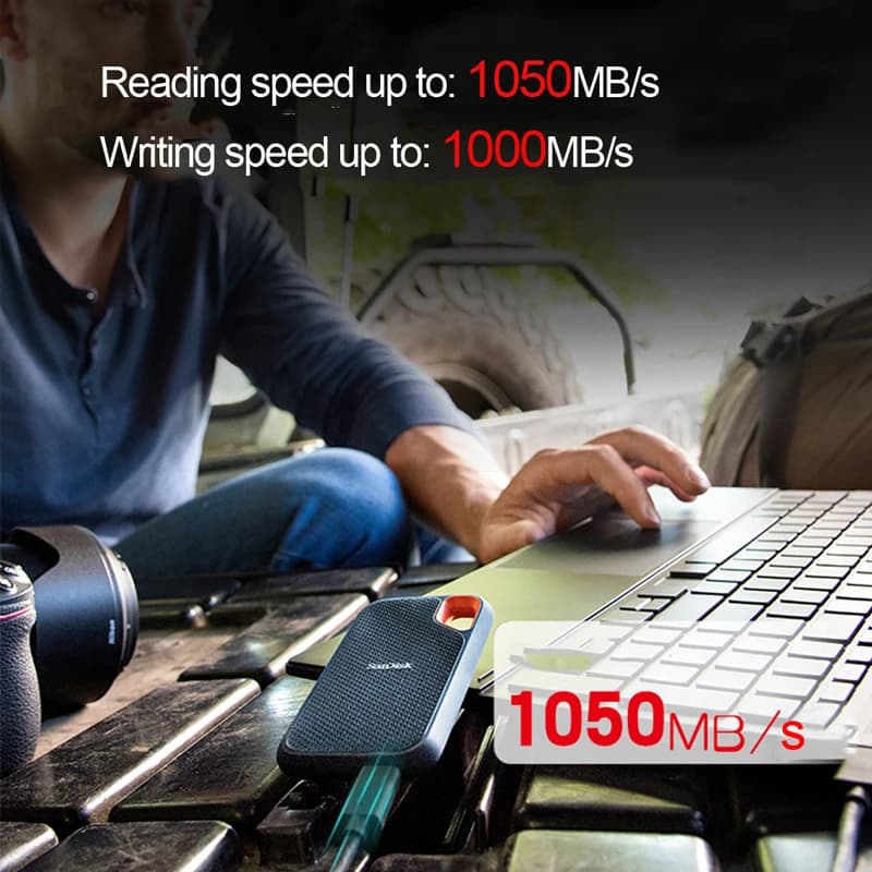 SanDisk E61 Extreme SSD محمول 1 تيرابايت/2 تيرابايت/4 تيرابايت USB 3.2 الجيل 2 قرص صلب خارجي SSD لابتوب/كمبيوتر مكتبي - 2