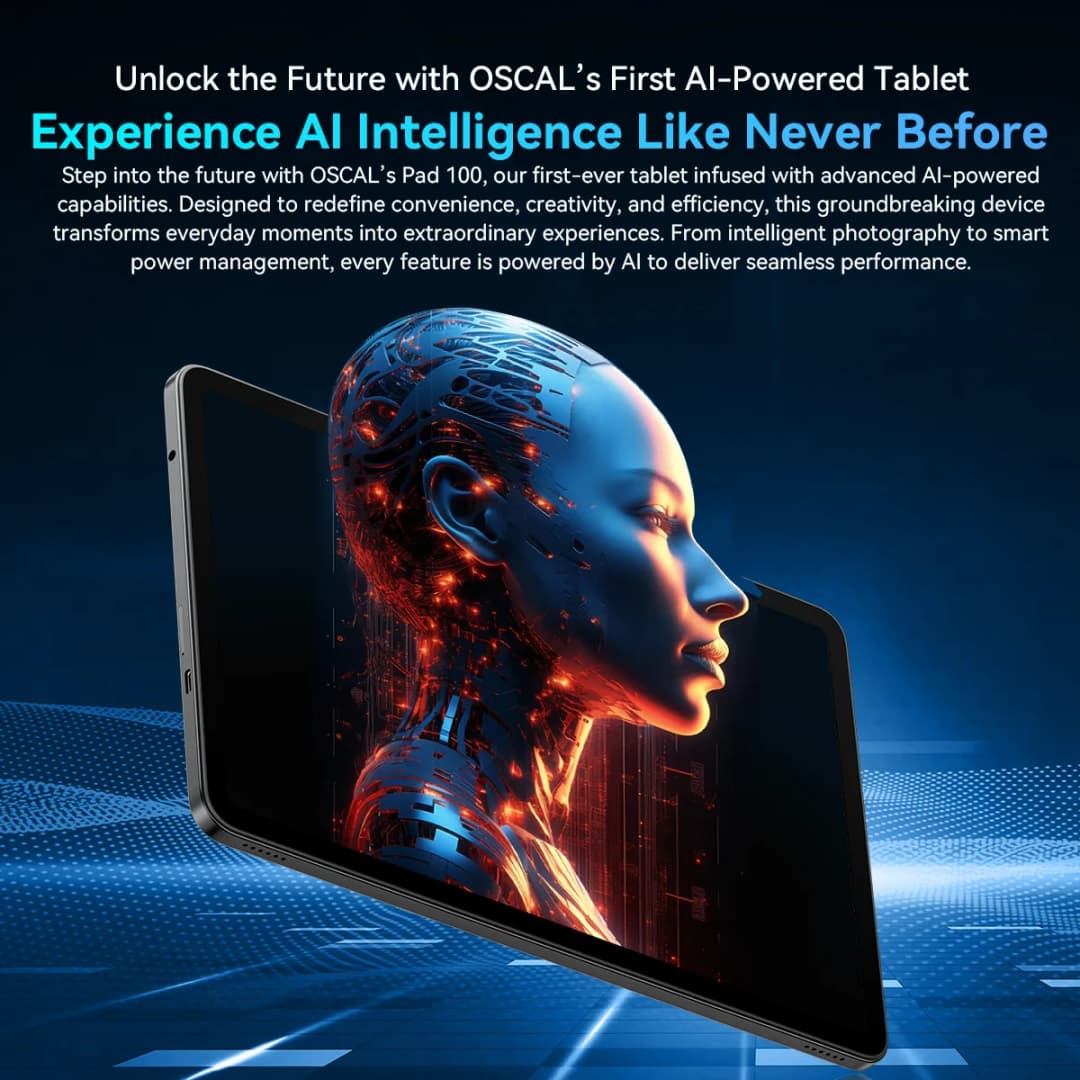 [World Premiere] Blackview OSCAL PAD 100 Tablet PC 12'' 2K FHD+ Display Unisoc T615 12+12GB RAM 256GB ROM 9000mAh Android 15 4G - 3