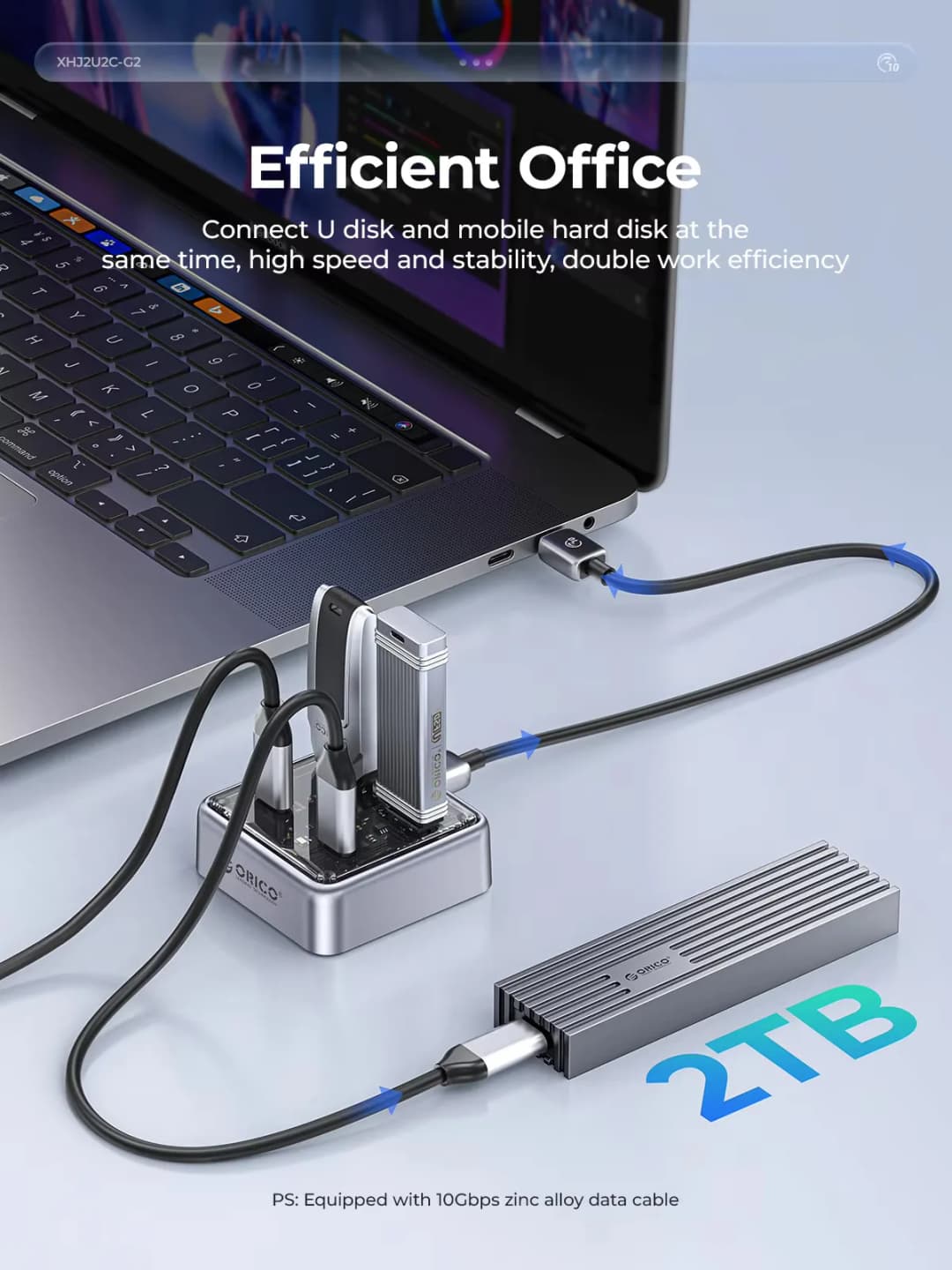 محول ORICO USB 3.2 مناسب لجميع أجهزة Macbook وMac Mini مع 2 منفذ USB A و2 منفذ USB C - 3