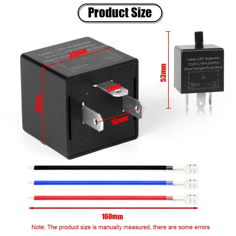مرحل وميض LED عالمي 12V 3 دبابيس للسيارات والدراجات النارية إشارة دوران قابلة للتعديل إشارة وميض دراجة نارية مرحل مؤشر - 2