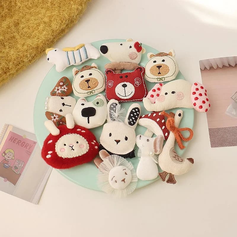 مجموعة دبابيس شعر على شكل حيوانات لطيفة مثل الدب والفيلة والكلب، إكسسوارات كورية للنساء - 3