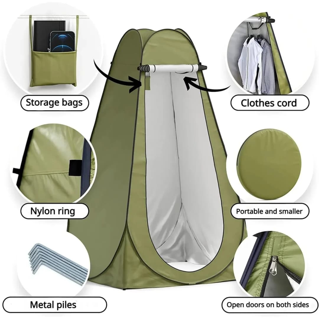 Outdoor bathing tent, portable camping toilet tent, changing tent, shower tent, dressing shelter, fishing tent, thermal tent - 3
