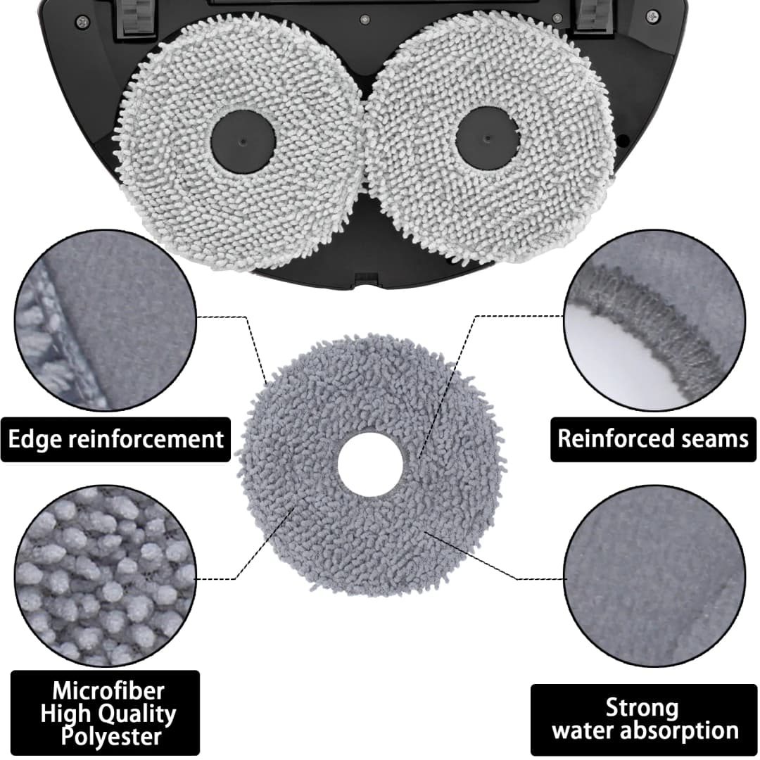 Original Roborock Accessories Mop Cloth*4 for Qrevo s5V,Qrevo Pro,Qrevo Master,Qrevo MaxV,Qrevo Plus,Qrevo Slim,Qrevo CuryX - 4