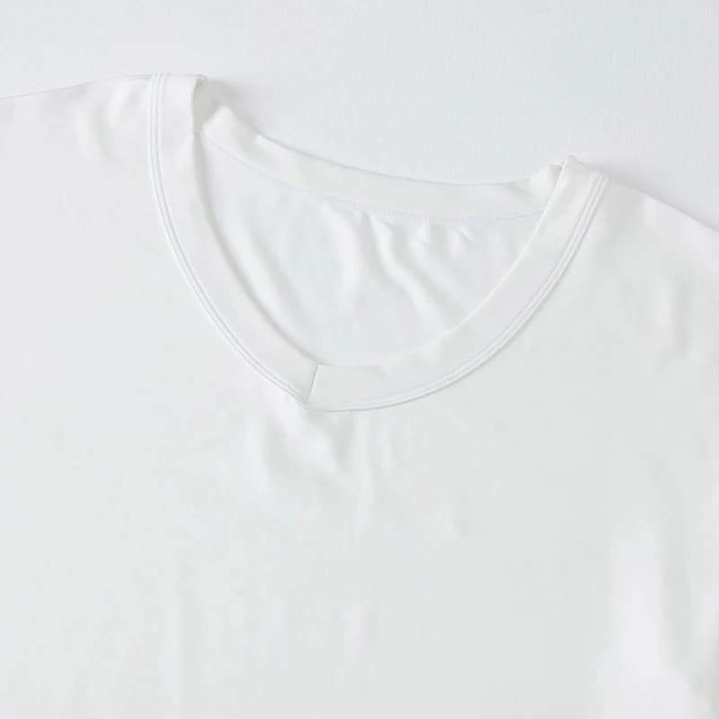 1/2/3 Pcs Men's Solid Color Casual Small White T Youth Loose Joker Classic V-neck Comfortable Short Sleeve Simple Fashion T-shir - 5