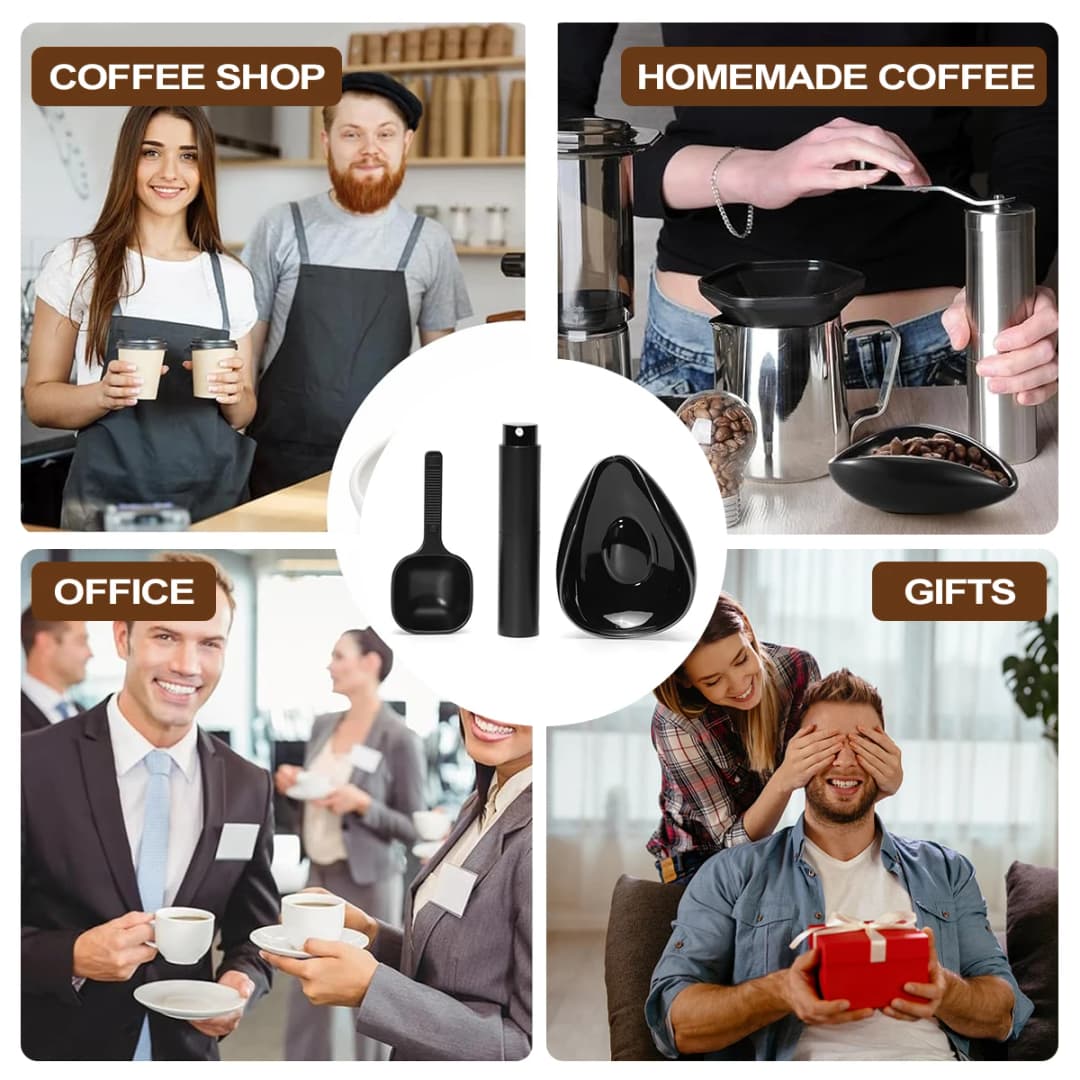 مجموعة كوب وملعقة جرعات حبوب القهوة Leeseph وعاء جرعات من السيراميك عدة صينية قياس للقهوة أو الشاي إكسسوارات إسبريسو - 6