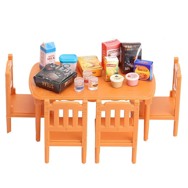 1:12 أثاث بيت الدمى لعائلة الغابات مونتيسوري بيت الدمية المصغر المطبخ غرفة نوم اكسسوارات الحمام لهدايا الفتيات - 4