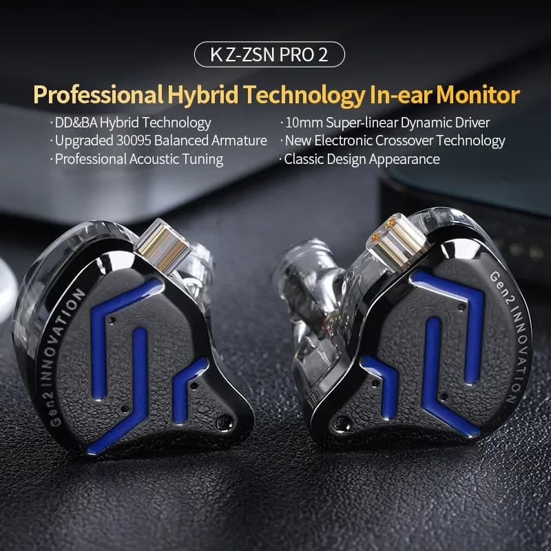 KZ ZSN Pro 2 هايبرد درايف 1BA+1DD سماعات أذن معدنية هاي فاي باس هيدست دي جي سماعات رياضية عازلة للضوضاء - 2