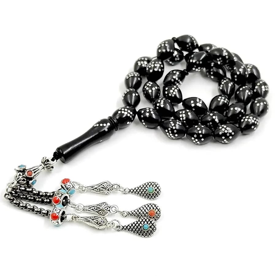 2026 جديد سبحة كوكا طبيعية فاخرة سوداء سوار مسبحة خرز صلاة هدية عيد رمضان إكسسوارات تركية - 4