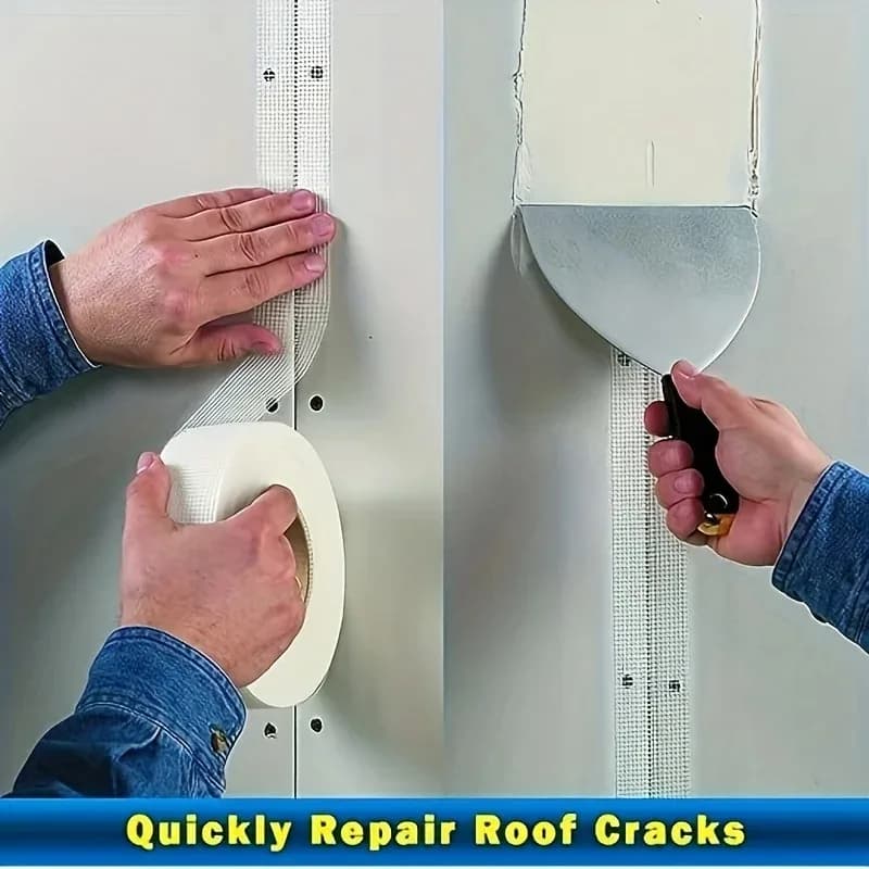 لفة واحدة 30 متر من شريط الشبكة الزجاجية اللاصق ذاتيًا، لإصلاح شقوق الجدران والعزل الحراري، شريط زخرفي لدرزات الشبكة