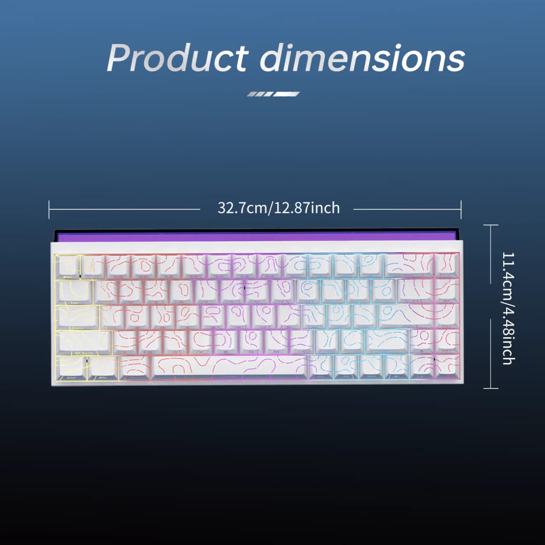New Ajazz Nacodex Nk68 Mechanical Keyboard Terrain keycap Rgb Light Bar 68-Key Wired Gaming Office Wired Connect Keyboard - 6