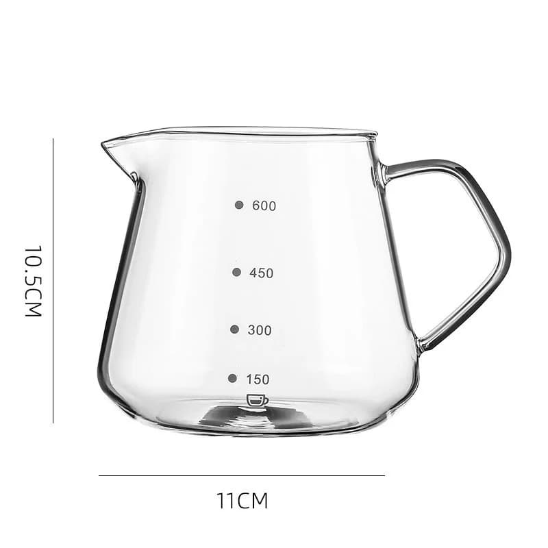 قطعة واحدة مجموعة صانع قهوة سكب 300مل/600مل إبريق زجاجي مع فلتر قهوة زجاجي مجموعة صانع قهوة بالتنقيط للمنزل والمقهى - 4