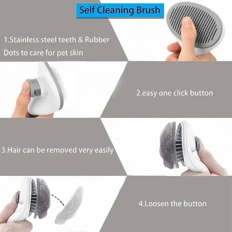 Pet Dog Brush Cat Comb Self Cleaning Pet Hair Remover Brush For Dogs Cats Grooming Tools Pets Dematting Comb Dogs Accessories - 6
