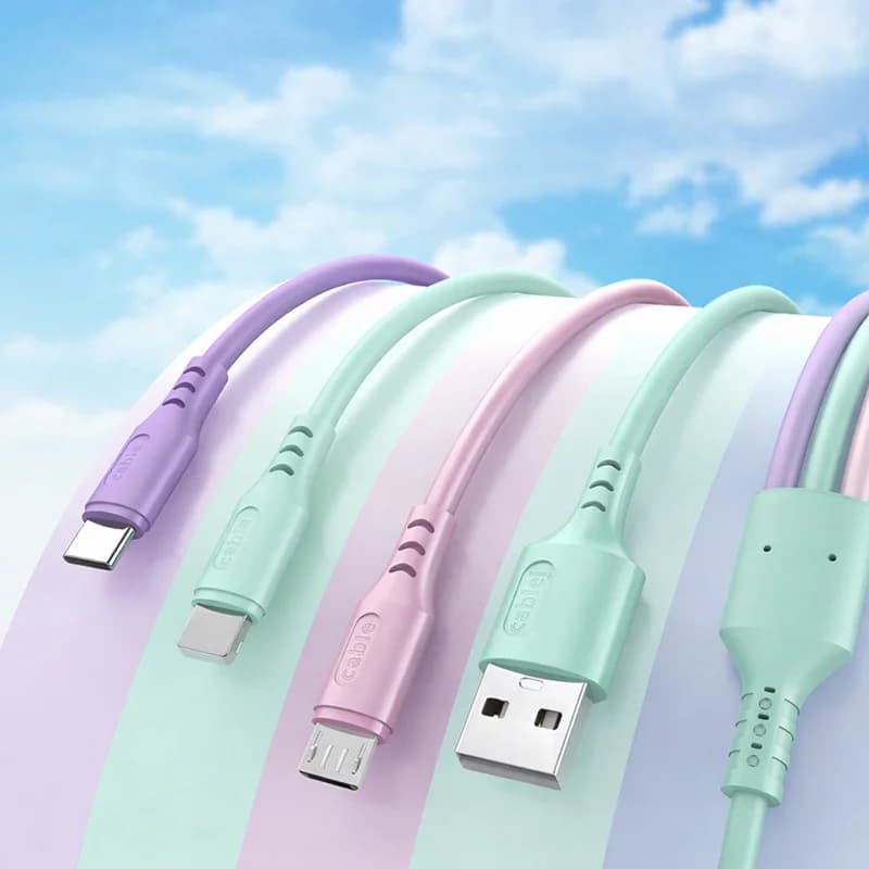 كابل USB 3 في 1 للشحن السريع 6 أمبير ومزامنة البيانات لهواتف آيفون وشاومي وهواوي وفيفو، كابل Type-C ومايكرو، كابل شحن عالي السرعة