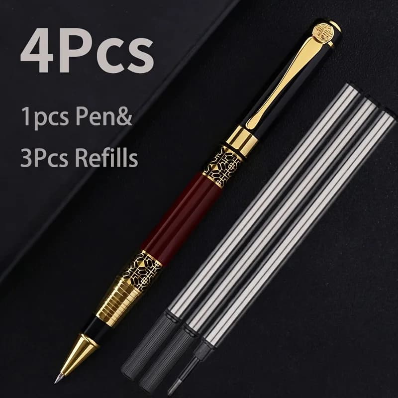 4pcs/set High Quality Luxury Ballpoint Pen Metal Elegant for School Office Christmas Father's Day Mother's Day Birthday Gifts
