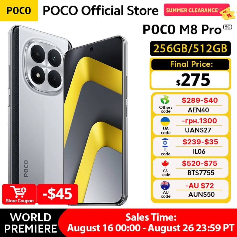 جديد هاتف POCO M8 برو 5G نسخة عالمية سناب دراجون 7s الجيل 4 NFC 6.83 بوصة 1.5K شاشة 120 هرتز بطارية 6500 مللي أمبير شحن 100 واط