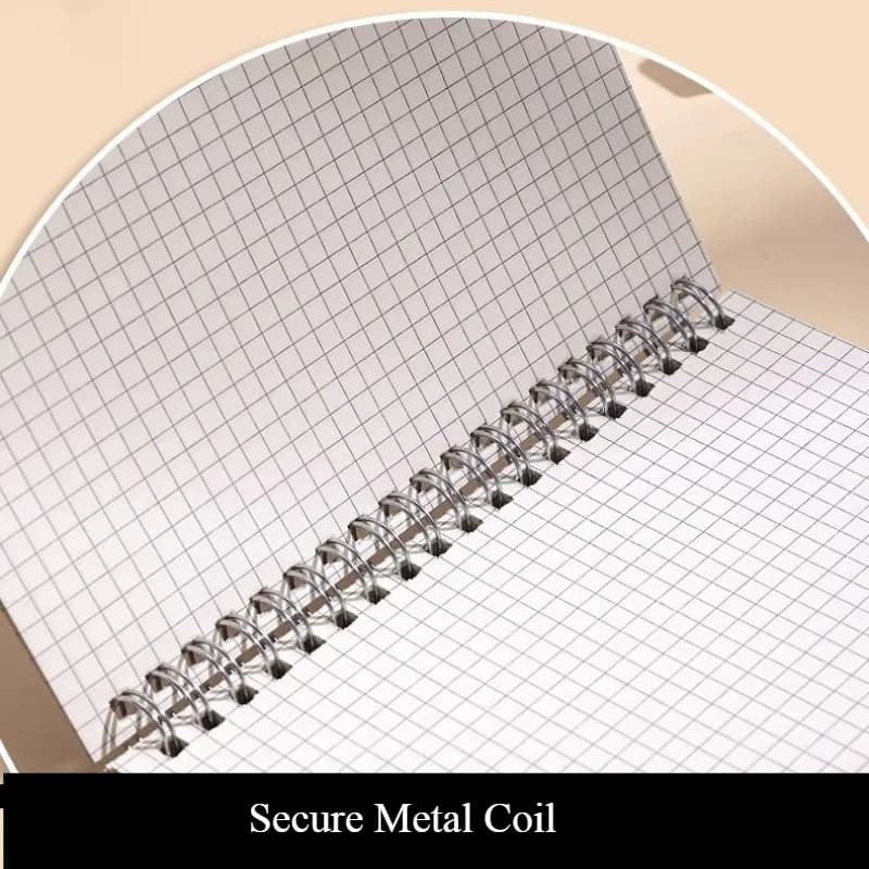 دفتر ملف لولبي A4 A5 B5 دفتر 120 ورقة ورق شبكي 240 صفحة دفتر غلاف PP للطلاب المدرسة - 3