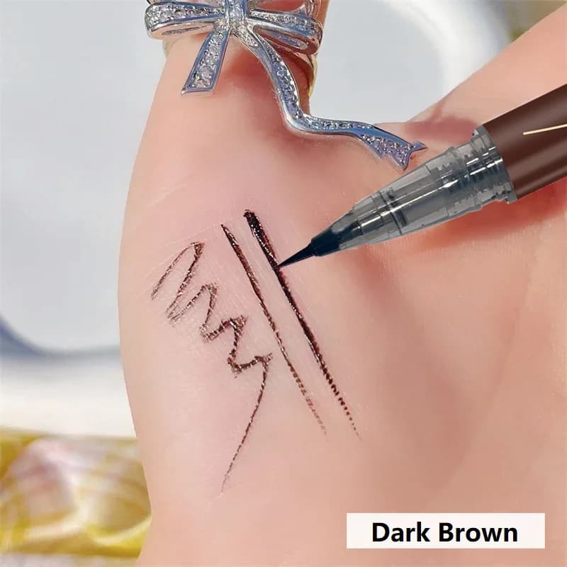 Ultra-fine ultra-fine eyebrow pencil waterproof professional sweat-proof liquid eyeliner Eyebrow dual-purpose durable makeup art - 3