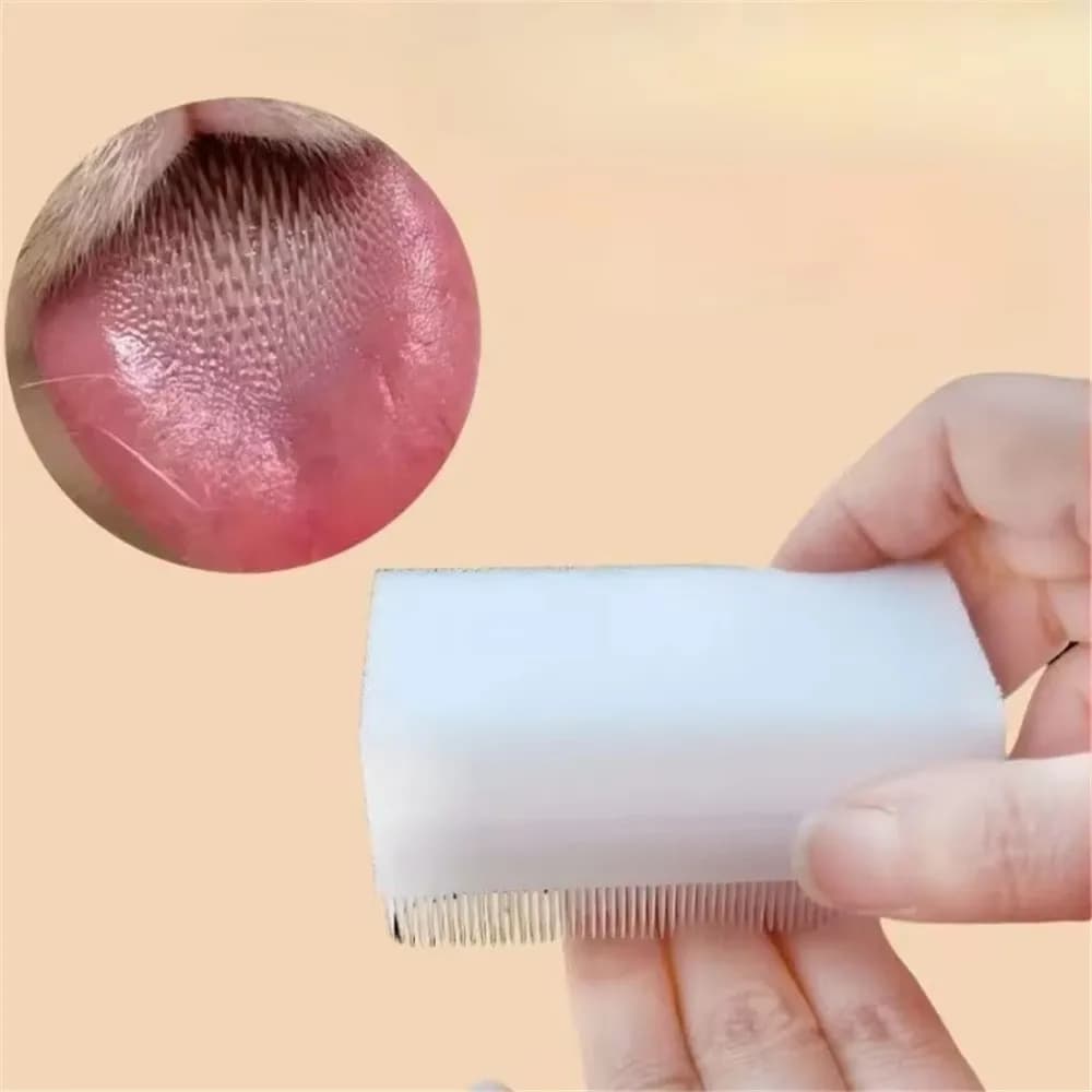 Cat Massage Brush Tongue Sensory Cleaning Brush Soft Cat and Dog Tongue Coating Brush Double-sided Sponge Cat Unzip Tongue Comb - 3